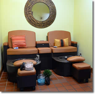 Pedicure luxury awaits you at the Tangerine Salon.