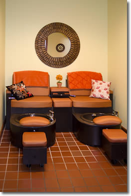 Pedicure luxury awaits you at the Tangerine Salon.