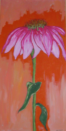 Purple Cone Flower artwork in Tangerine Salon.